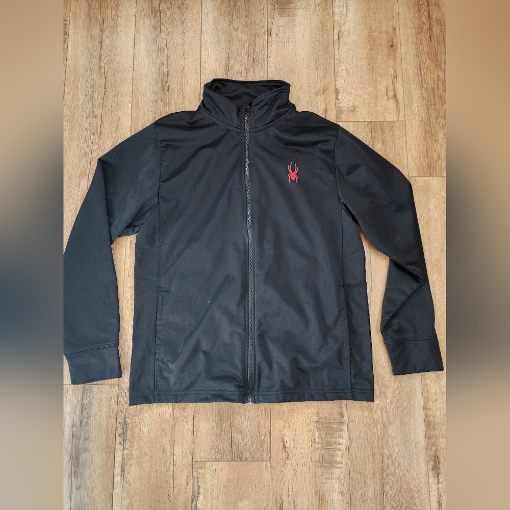 Spyder Black Boundary Mid Layer Full Zip Jacket Size Medium Black